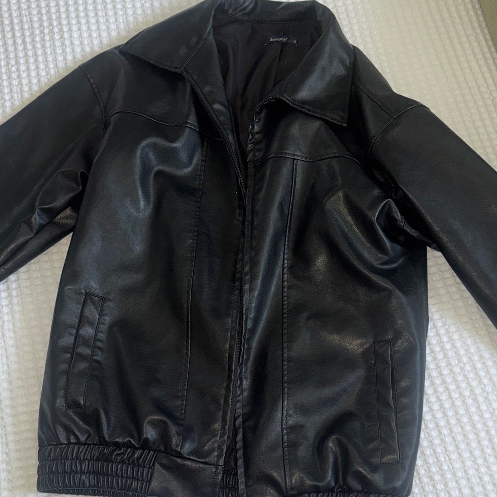 Women’s Sampeer Black Faux Leather Jacket